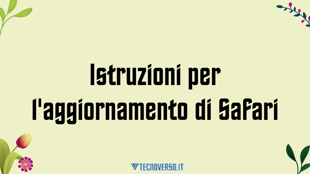 Istruzioni per laggiornamento di Safari