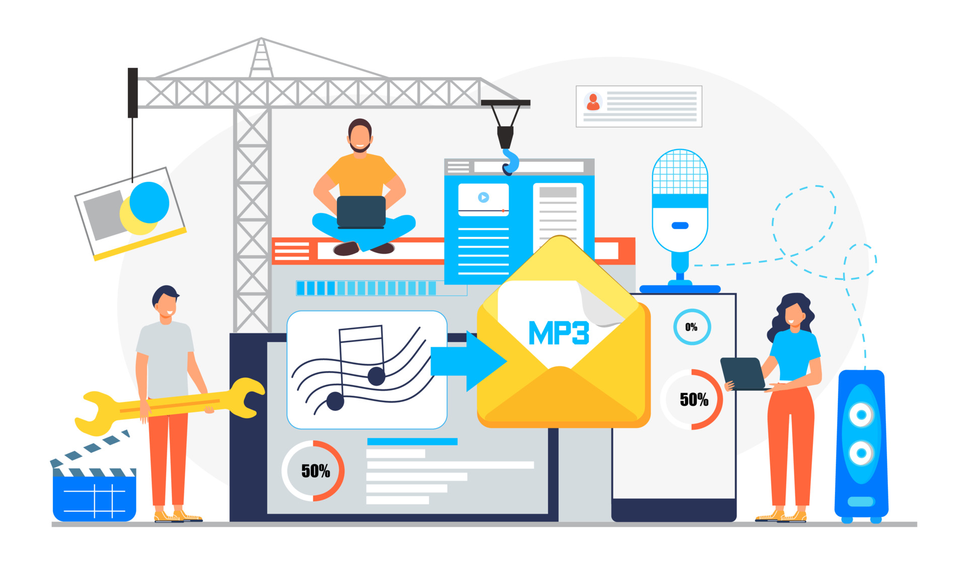 vecteezy mp3 converter concept with tiny people screen with changing 18997302 1